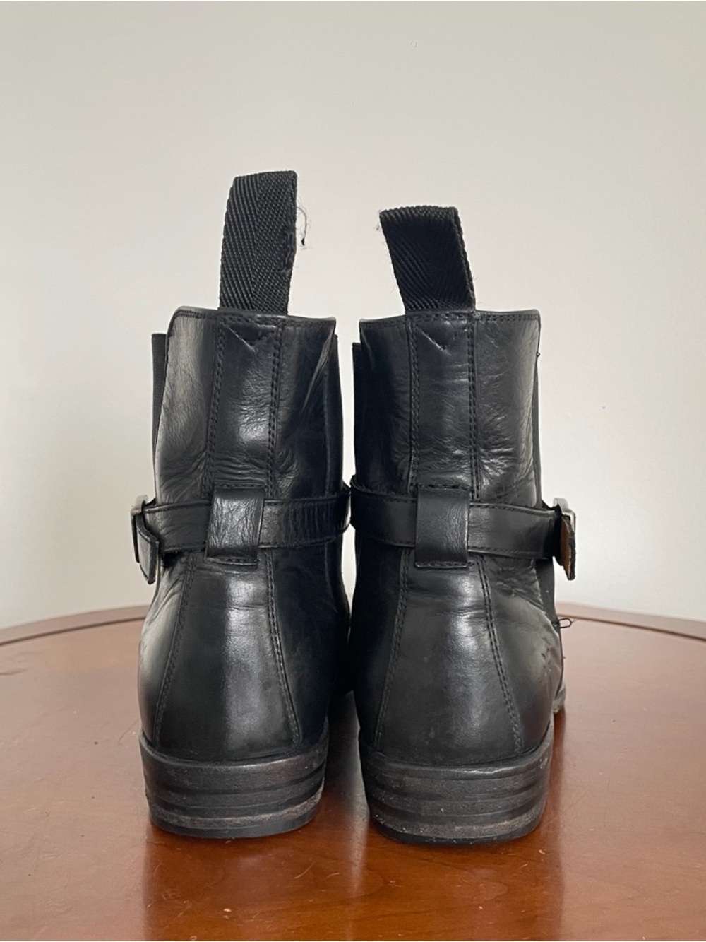FRYE Women's Black Leather Moto Ankle Booties - Picture 4 of 8